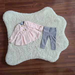 Super cute Tahari pink Coat with matching pants for baby girl 12 months